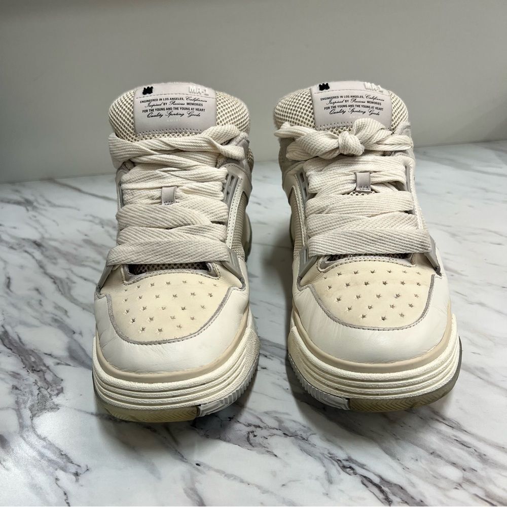 AMIRI Cream and White Sneakers